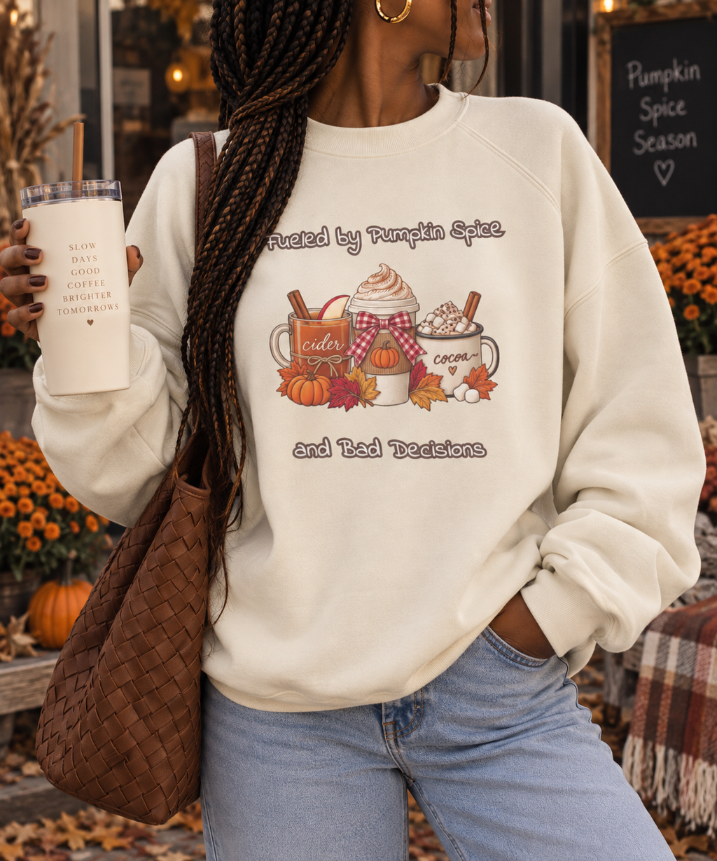 The "Pumpkin Spice & Bad Decisions" Heavyweight Crewneck