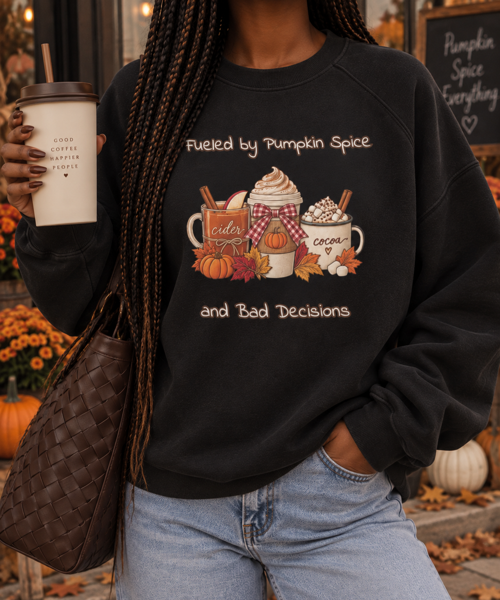The "Pumpkin Spice & Bad Decisions" Heavyweight Crewneck