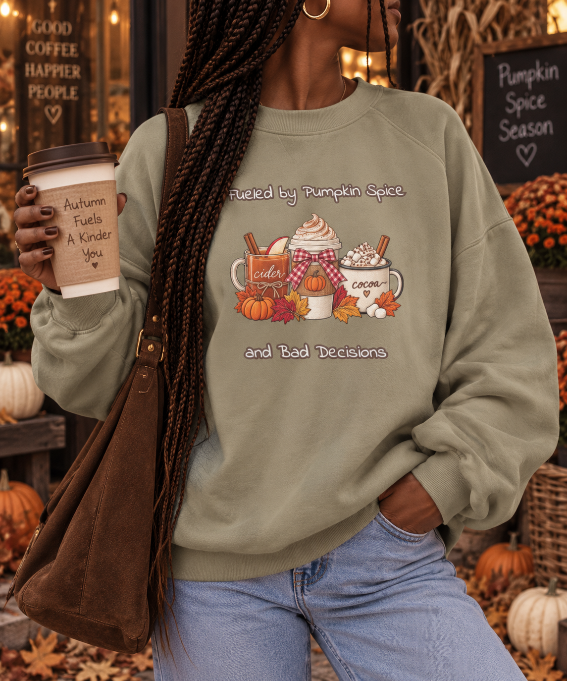 The "Pumpkin Spice & Bad Decisions" Heavyweight Crewneck
